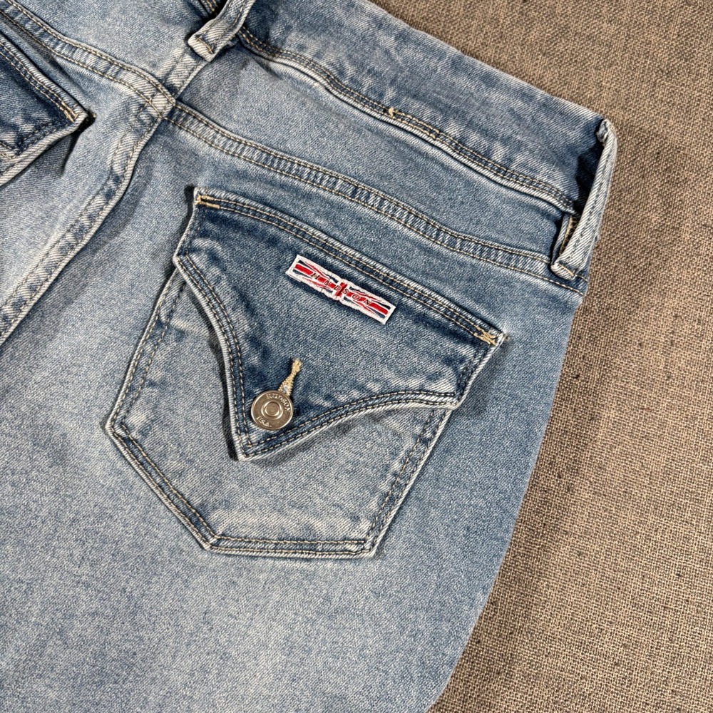 Hudson Jeans Mens Size 4 Light Wash Blue Flap Pocket Straight Leg Denim